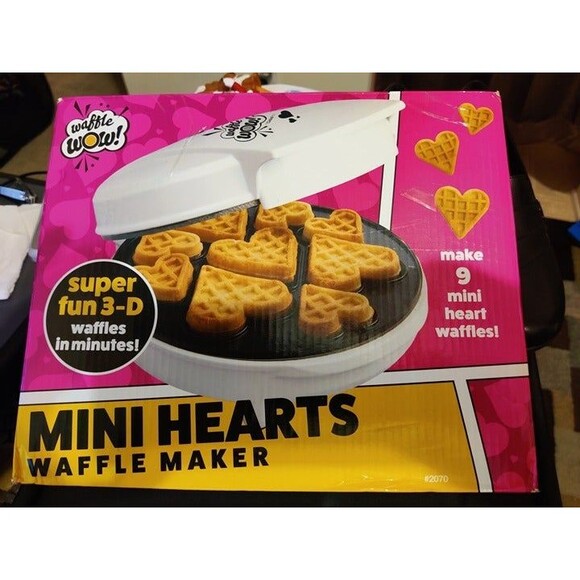 Waffle Wow-Mini 3-D Hearts Waffle Maker-NDB - Picture 6 of 12